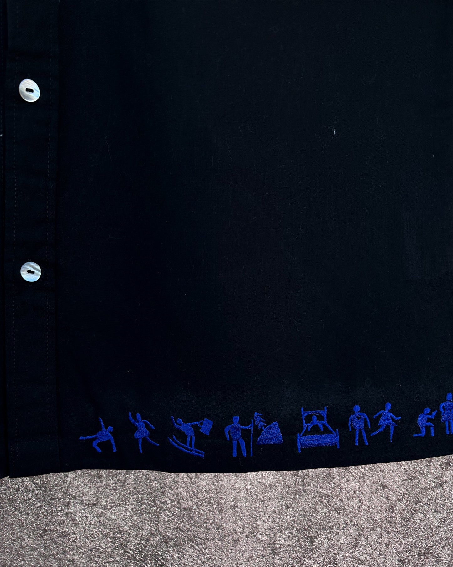 Alone Together Shirt Bottom Embroidery Detail