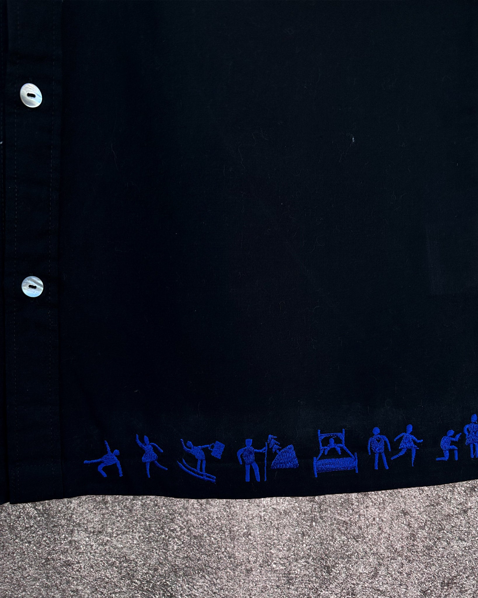 Alone Together Shirt Bottom Embroidery Detail