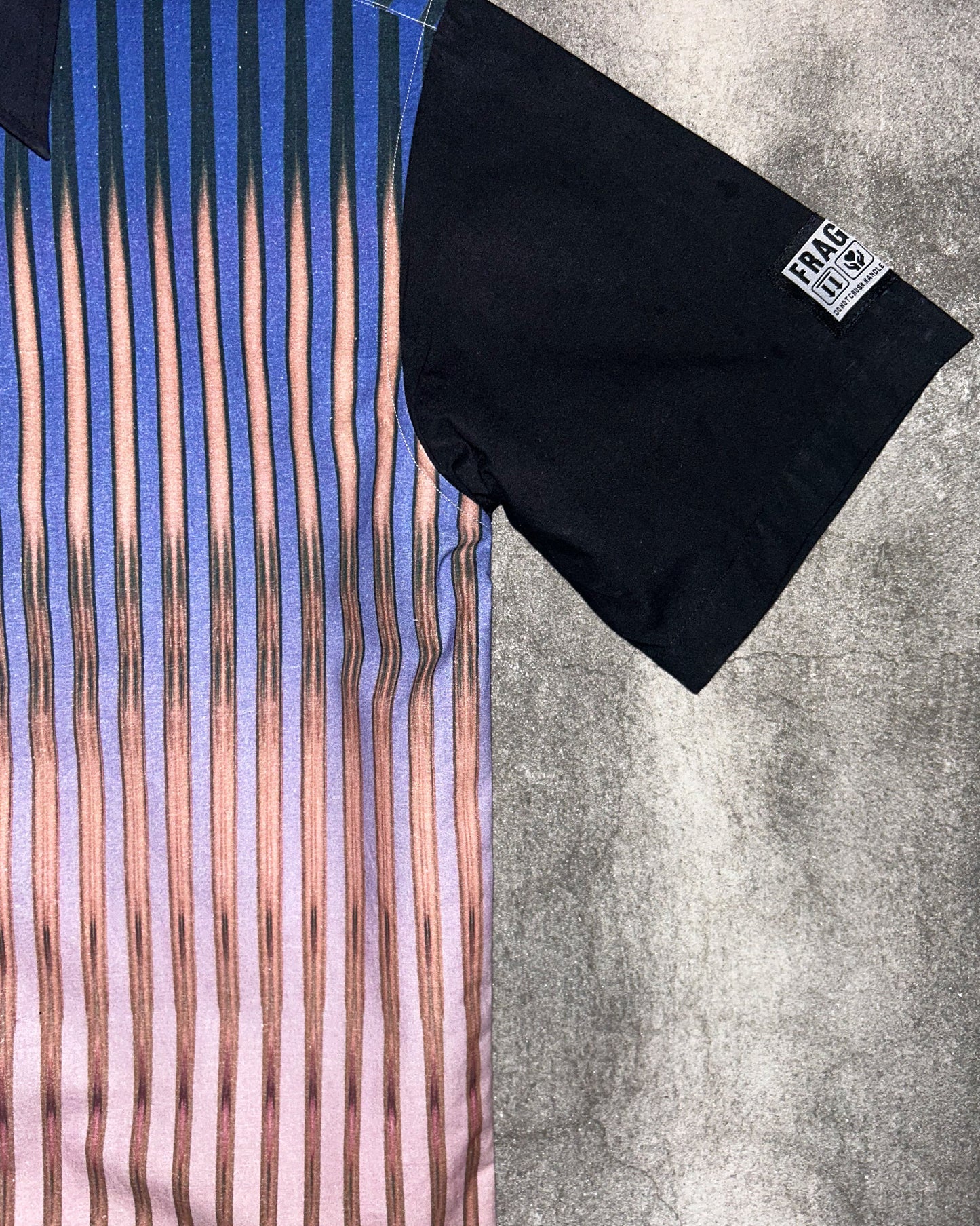 Between the Lines Digital Printed Blue Shirt Sleeve