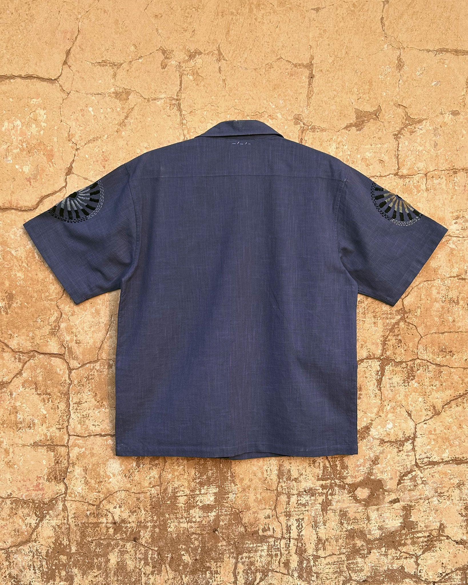 For the Record Blue Shirt with Hand Embroidery Back