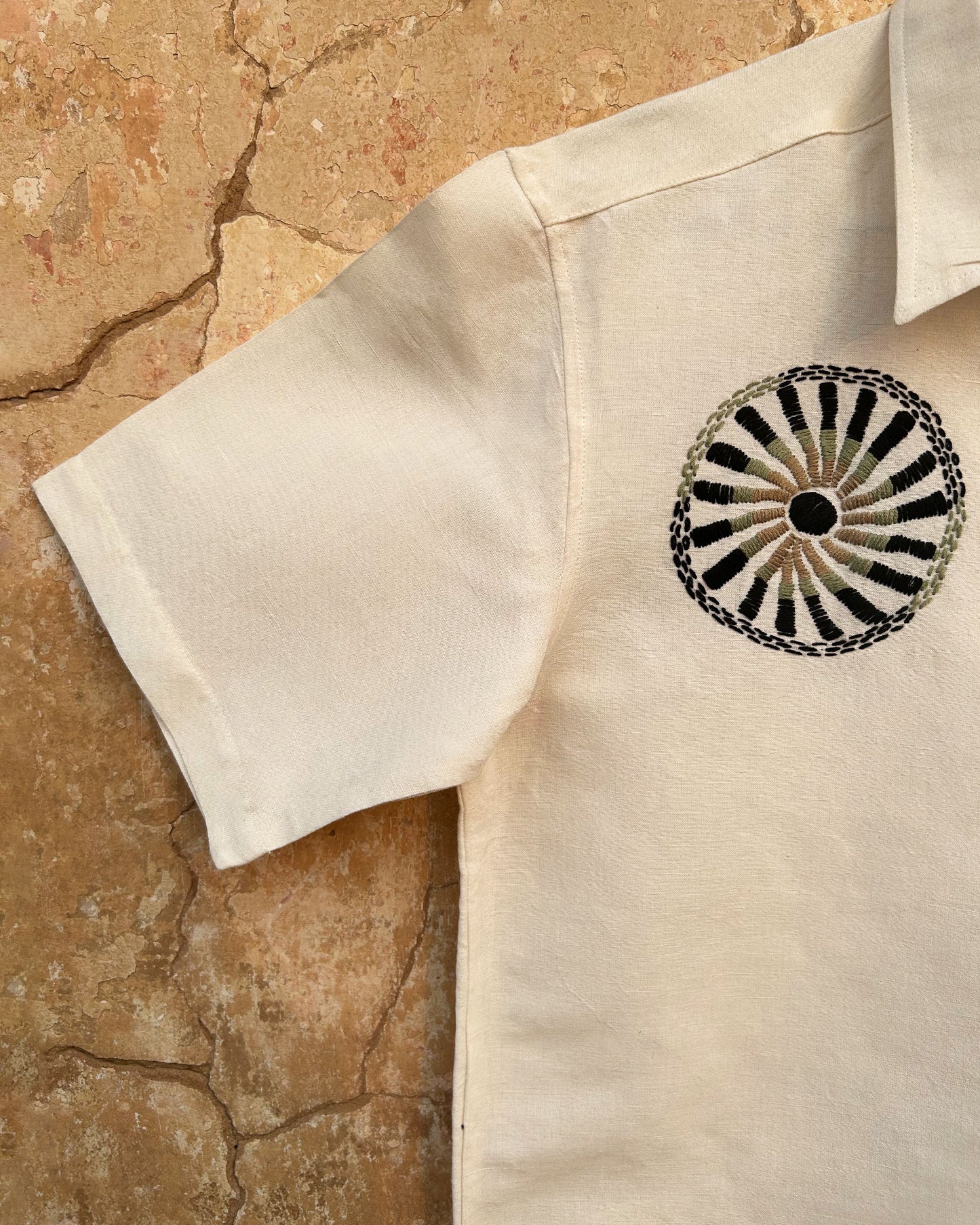 For the Record White Shirt with Hand Embroidery Sleeve