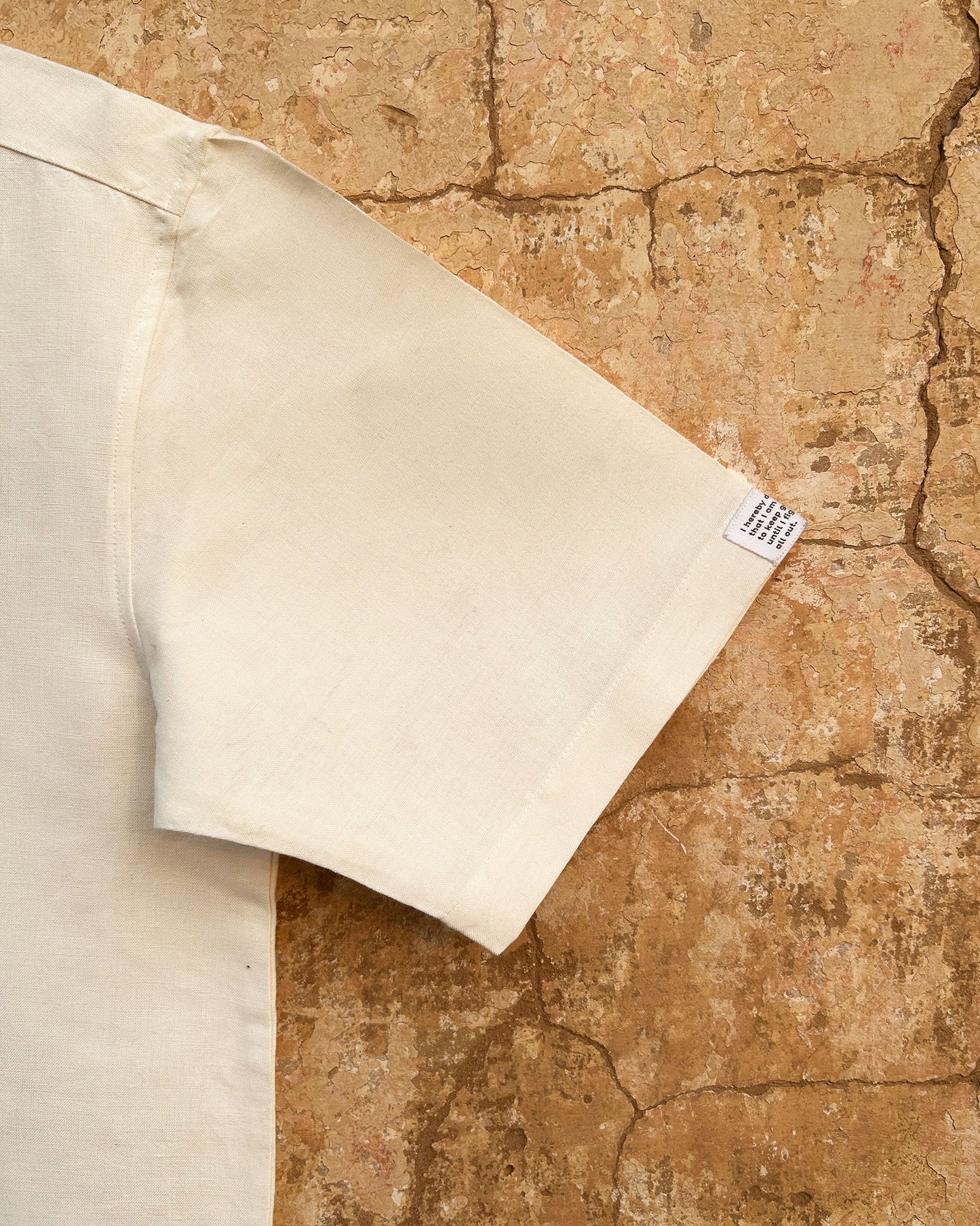 For the Record White Shirt with Hand Embroidery Sleeve label