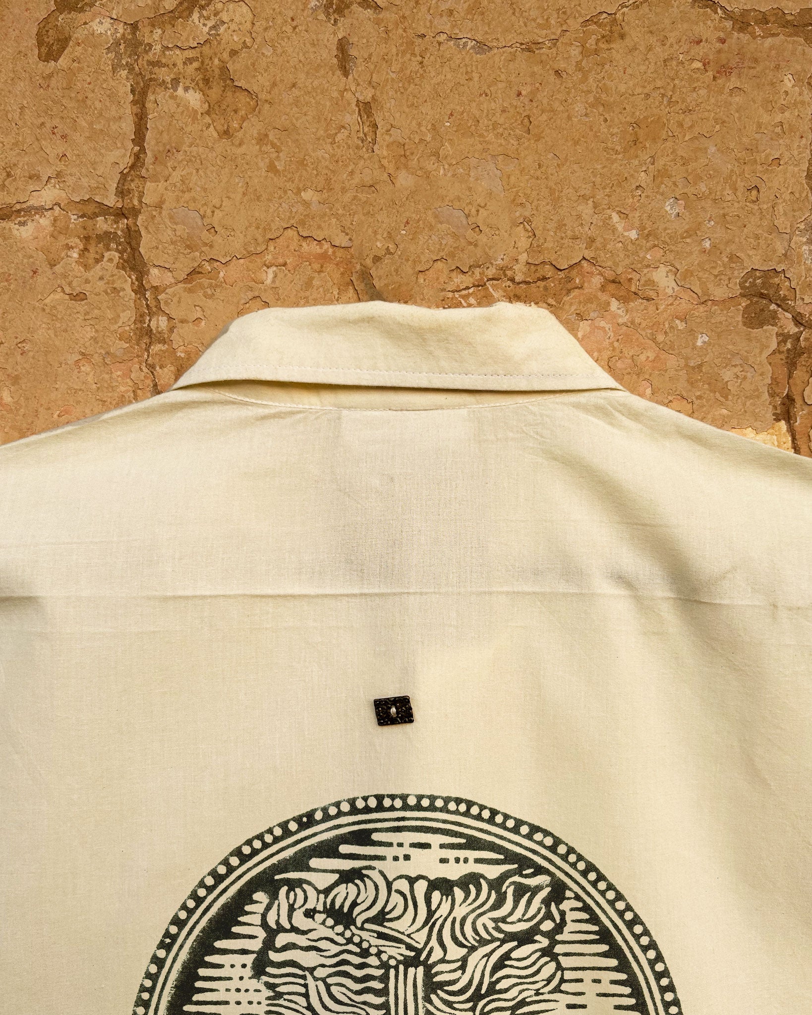 In Two Minds Shirt with Block Printed Motif Back Collar