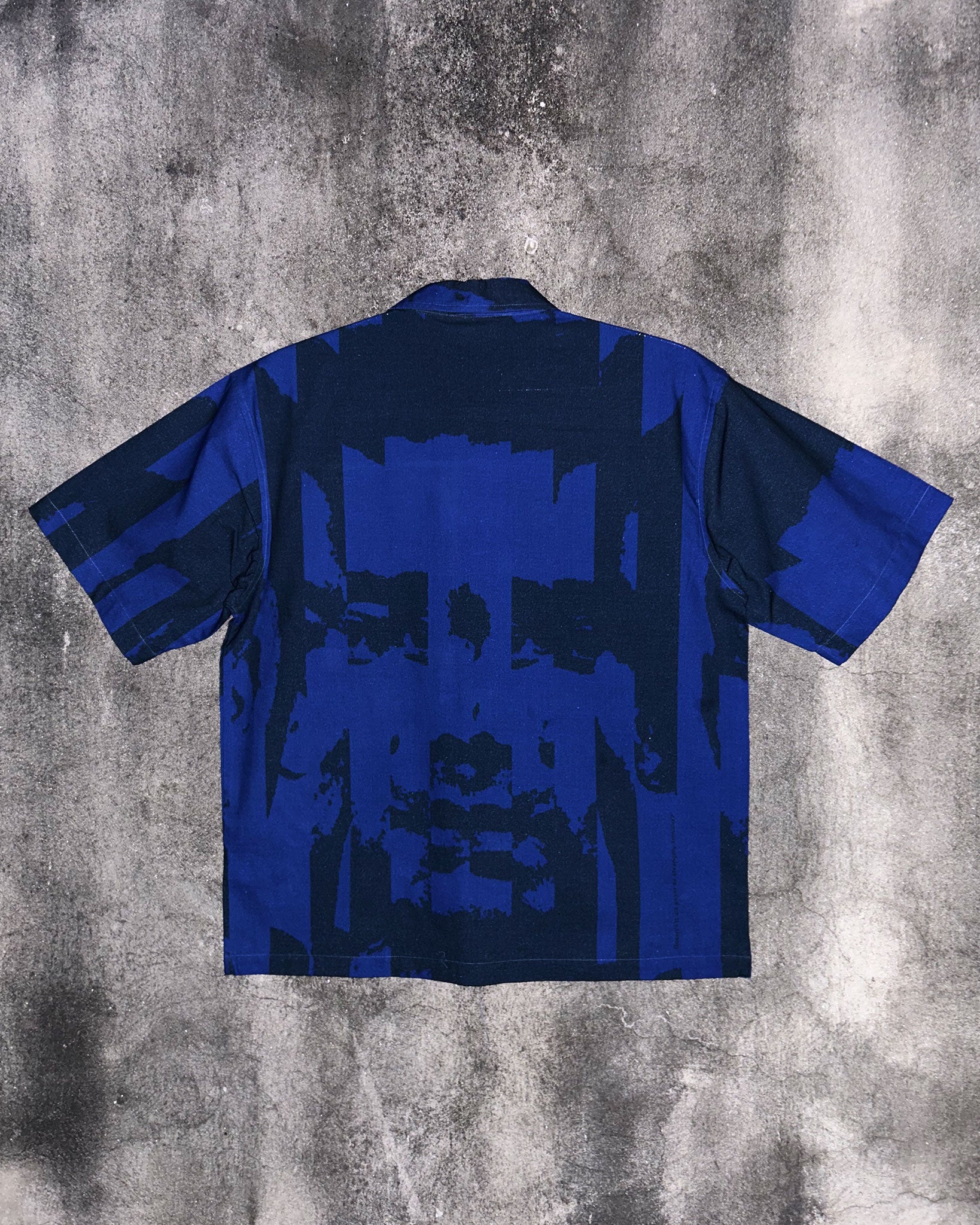 Strangely Familiar Blue Digital Printed Shirt Back