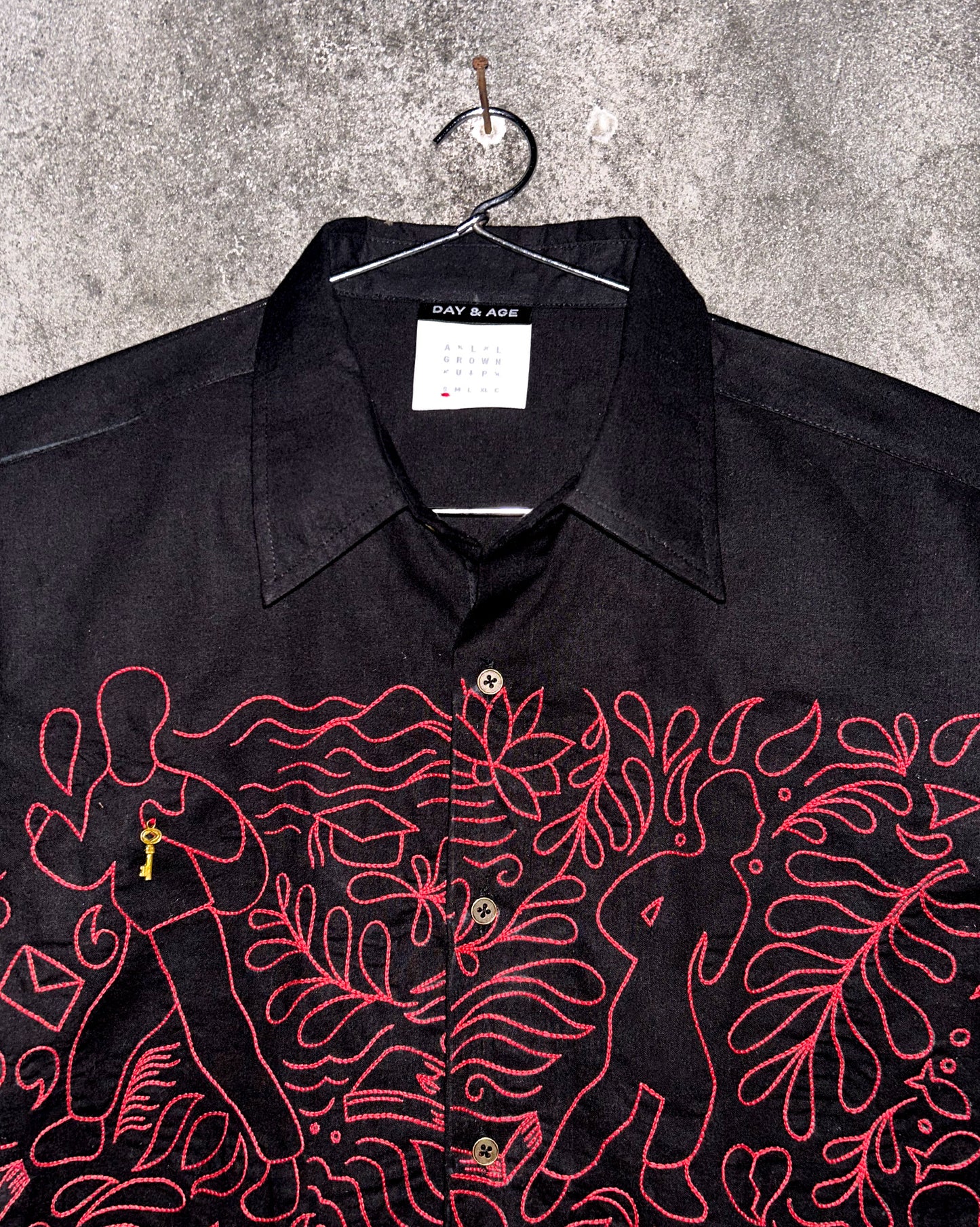 Clearly Confused Black Shirt Collar