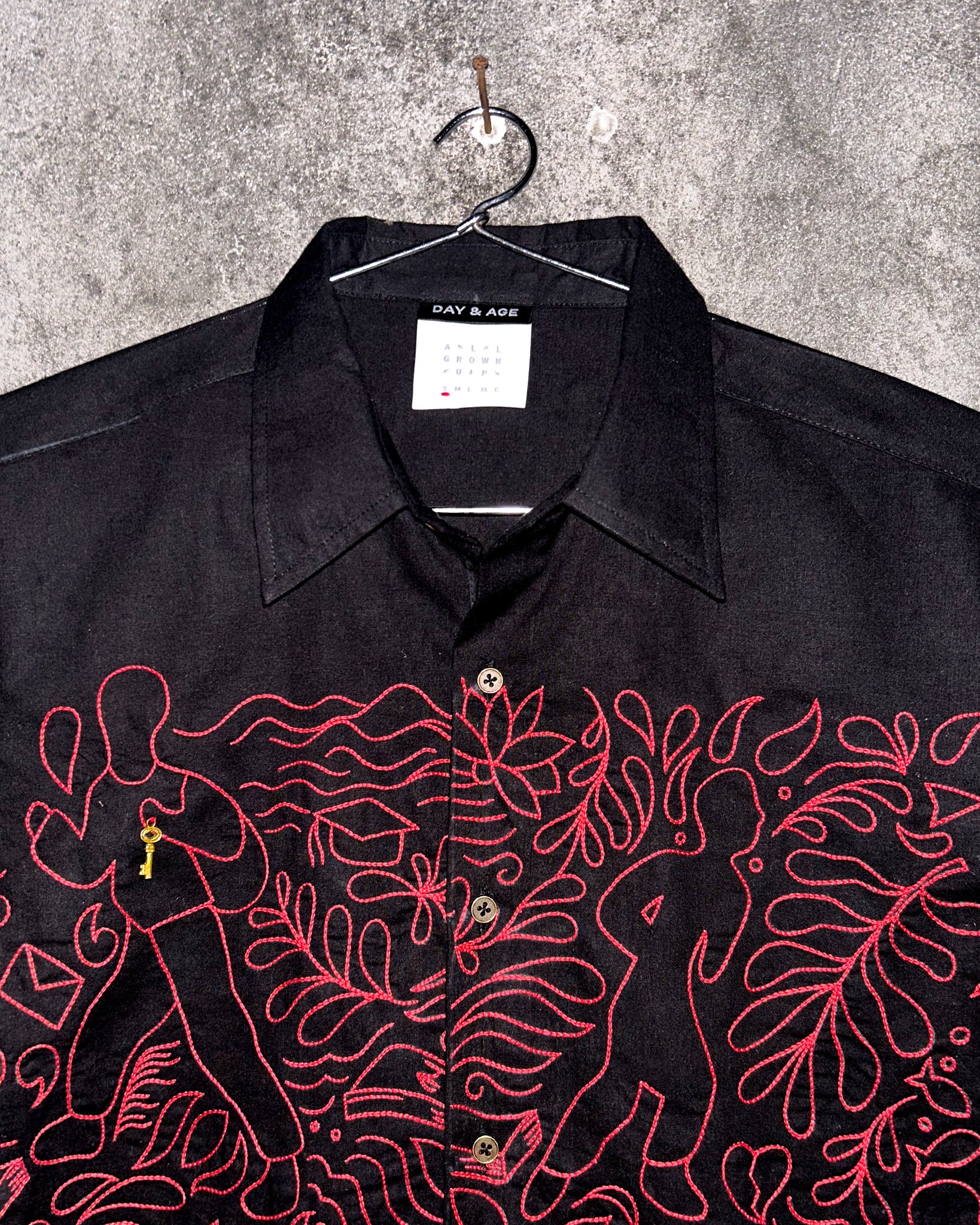 Clearly Confused Black Shirt Collar