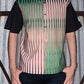 Model wearing Between the Lines Green Shirt