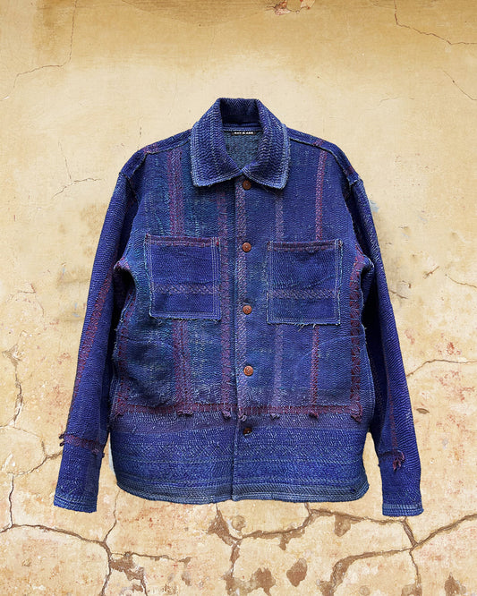 Vintage Blue Jacket made from kantha quilts