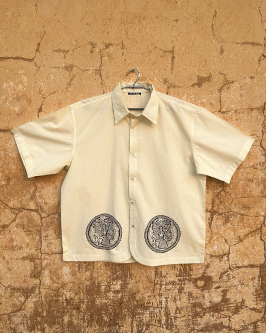 In Two Minds Shirt with Block Printed Motif