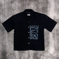 Majority Act Black Shirt with Embroidered Text
