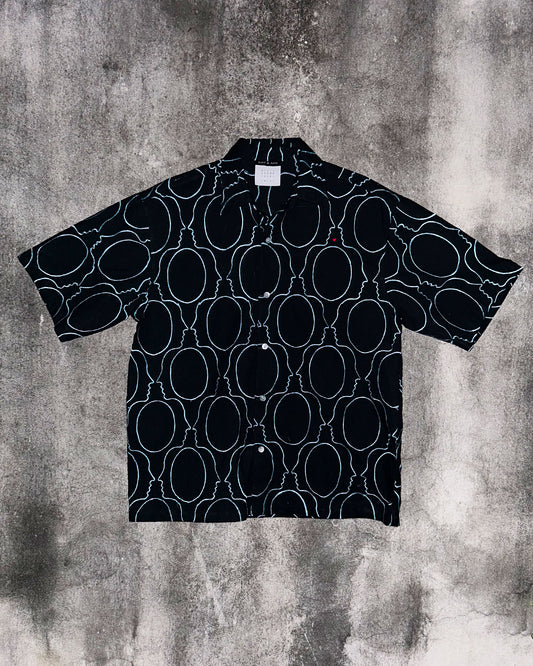 Real Illusion Black Shirt with Embroidered Surface