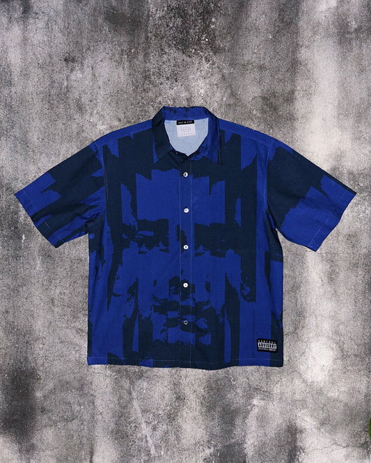 Strangely Familiar Blue Digital Printed Shirt